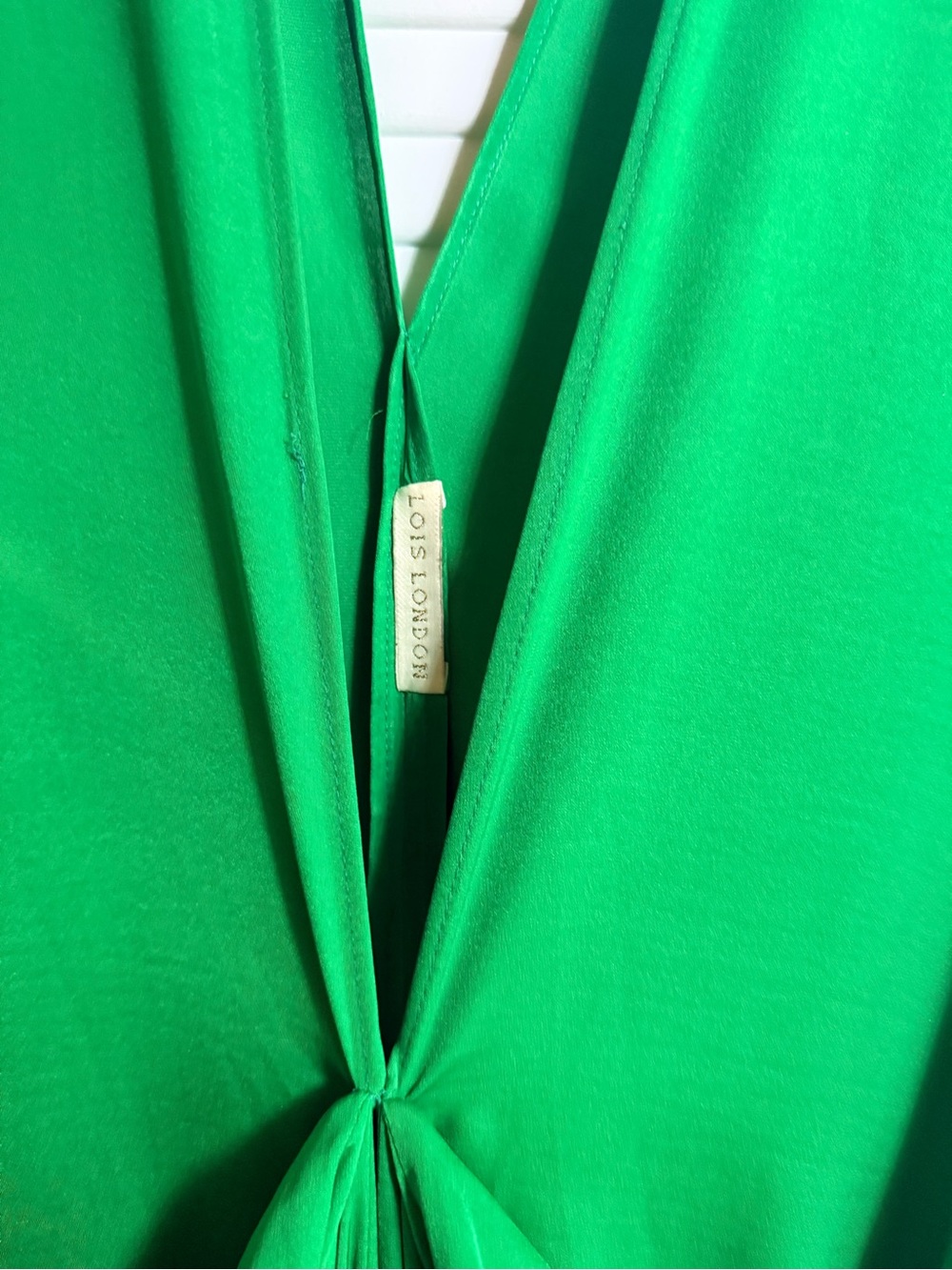 Green Maxi Dress - V-Neck Twist Front